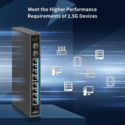 Imagem de Switch Ethernet GigaPlus 2,5 Gb 10 portas 8x 2,5G Base-T 2x 10G SFP+