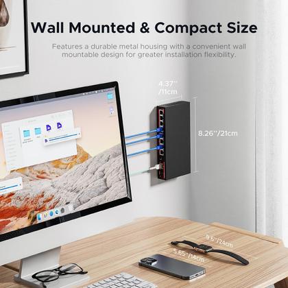 Imagem de Switch Ethernet iEnron de 8 portas 2.5G com slot 1x10G SFP+