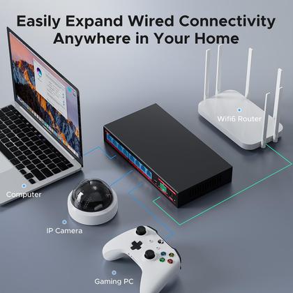Imagem de Switch Ethernet iEnron de 8 portas 2.5G com slot 1x10G SFP+