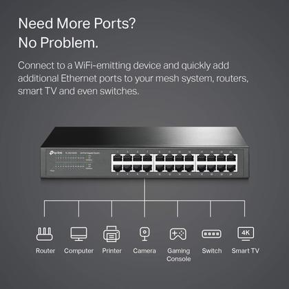 Imagem de Switch Ethernet TP-Link TL-SG1024S - 24 Portas Gigabit