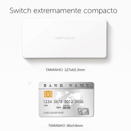 Imagem de Switch Fast 8 Portas Mercusys 10/100mbps - Ms108 Compacto Branco