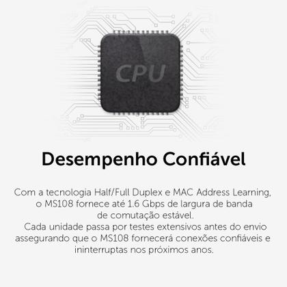 Imagem de Switch Fast 8 Portas Mercusys 10/100mbps - Ms108 Compacto Branco