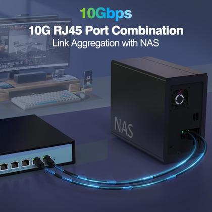 Imagem de Switch gerenciado Sodola 8 portas 10 Gb 160 Gbps com LACP, VLAN e QoS