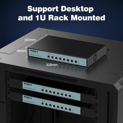 Imagem de Switch gerenciado Sodola 8 portas 10 Gb 160 Gbps com LACP, VLAN e QoS