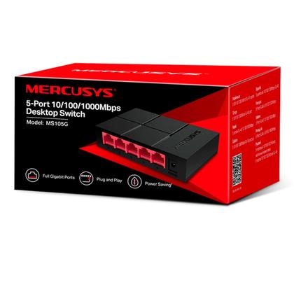 Imagem de Switch Gigabit 10 100 1000 Mbps RJ45 5 Portas Mercusys MS105GEU