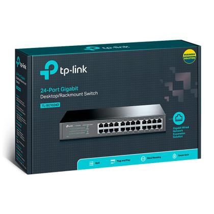 Imagem de Switch Gigabit 24 Portas TP-Link TL-SG1024D 100/1000 Bivolt Preto