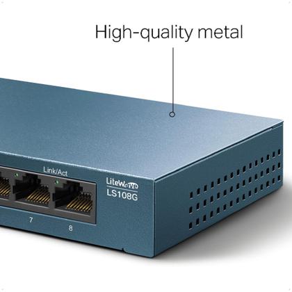 Imagem de Switch Gigabit de Mesa com 8 portas LS108G LiteWave RJ45 10/100/1000Mbps - TP-LINK - TPN0214