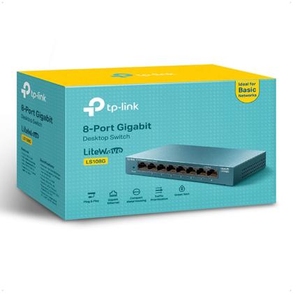 Imagem de Switch Gigabit de Mesa com 8 portas LS108G LiteWave RJ45 10/100/1000Mbps - TP-LINK - TPN0214