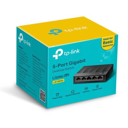 Imagem de Switch Gigabit De Mesa TP-Link 5 Portas 10/100/1000  LS-1005G