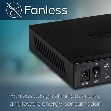 Imagem de Switch Gigabit Ethernet TRENDnet TPE-TG350 de 5 Portas com PoE+ - Não Gerenciado