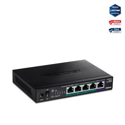 Imagem de Switch Gigabit Ethernet TRENDnet TPE-TG350 de 5 Portas com PoE+ - Não Gerenciado