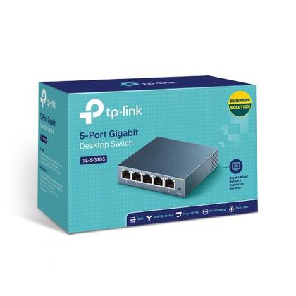 Imagem de Switch Gigabit TP-Link TL-SG105 5 Portas (10/100/1000 Mbps) Não Gerenciável