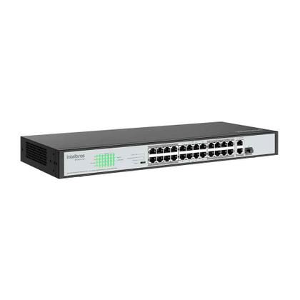 Imagem de Switch Intelbras SF 2421 PoE, 24P Fast Ethernet PoE, 2P Gigabit, 1P SFP Combo - 4760075