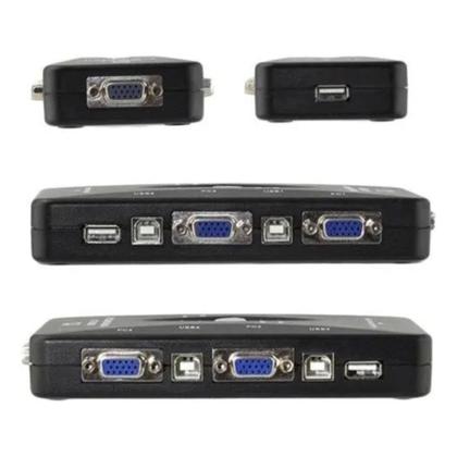 Imagem de Switch Kvm 4 Portas Usb Vga Para 4 Pcs Teclado E Mouse