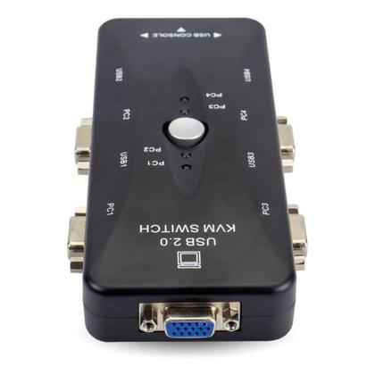 Imagem de Switch Kvm 4 Portas Usb Vga Para 4 Pcs Teclado E Mouse