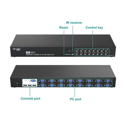 Imagem de Switch KVM de 16 portas MT-VIKI 1601UK-CH VGA IR para montagem em rack