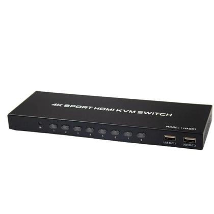 Imagem de Switch KVM HDMI 8 Portas 4k com Cabos.