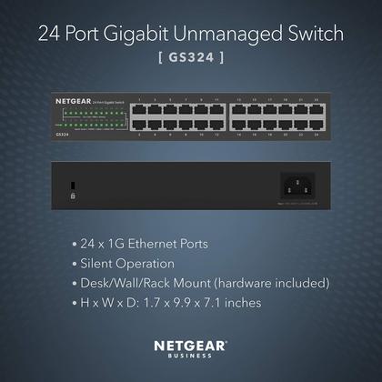 Imagem de Switch não gerenciado Gigabit Ethernet de 24 portas NETGEAR GS324