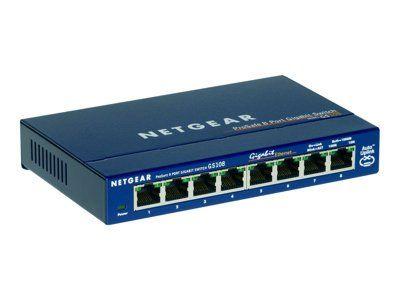Imagem de Switch NETGEAR Gigabit Ethernet de 8 portas não gerenciado GS108