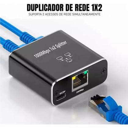 Imagem de Switch rede divisor 2 portas ativo gigabit 10/100/1000 fy -999