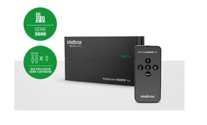 Imagem de Switch splitter comutador divisor hdmi 4x1 ultra hd 4k com controle remoto intelbras