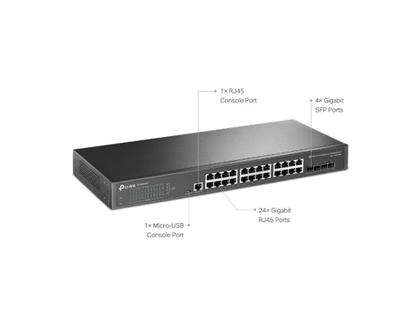 Imagem de Switch TP-LINK TL-SG3428 (T1600G-28TS T2600G-28TS) Gerenciavel Gigabit L2+ de 24 Portas com 4 SLOTS