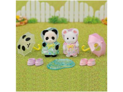 Imagem de Sylvanian Families Amigos Do Jardim Da Infância - Caminhando Na Chuva com Acessórios Epoch 2 Bonecos