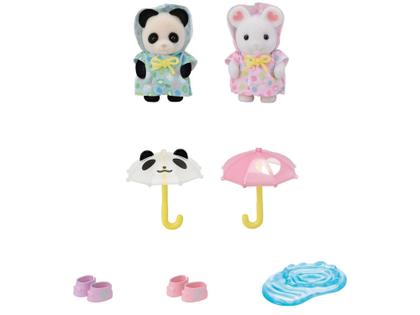Imagem de Sylvanian Families Amigos Do Jardim Da Infância - Caminhando Na Chuva com Acessórios Epoch 2 Bonecos