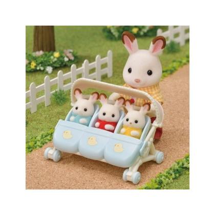 Imagem de Sylvanian Families Carrinho de Bebe Trigêmeos 3+ 5533 Epoch