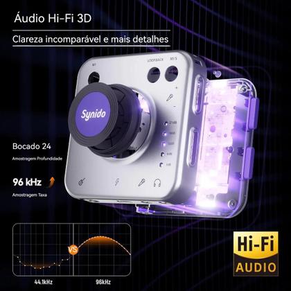 Imagem de Synido Interface de Áudio Externa Bluetooth HIFI  Placa de Som Para Transmissão ao Vivo, Instrumentos, PC Celular