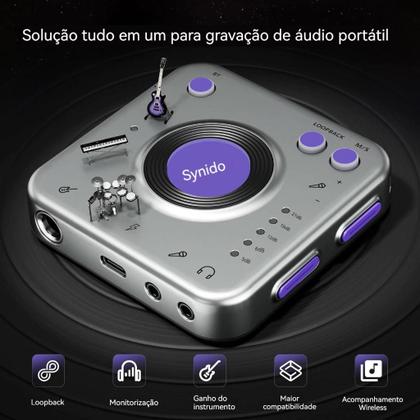 Imagem de Synido Interface de Áudio Externa Bluetooth HIFI  Placa de Som Para Transmissão ao Vivo, Instrumentos, PC Celular