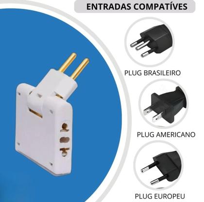 Imagem de T De Tomada Dobrável Parede Para Usar Atrás De Móveis 3T