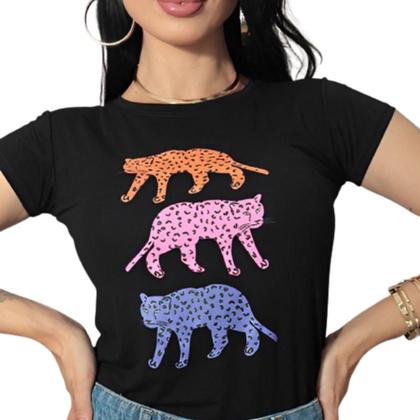 Imagem de T-Shirt Blusa Roupas Feminina Multiuso Casual Estampada