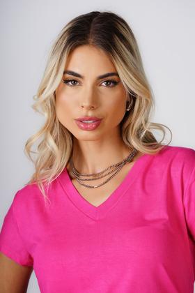 Imagem de T-shirt Camiseta Feminina Básica Sem Estampa Blogueira