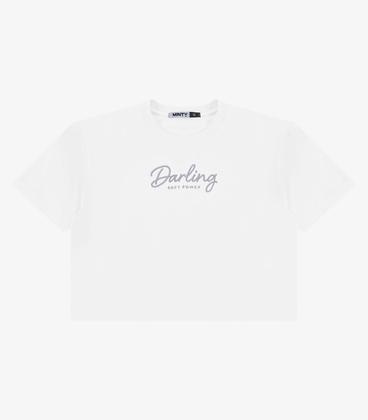 Imagem de T-Shirt Feminina Meia Malha Com Bordado Minty Branco