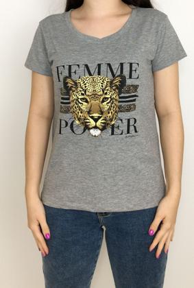 Imagem de T-shirt Onça Cinza Feminino Blufera Jeans 1934-1