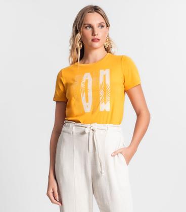 Imagem de T-shirt Viscotorcion Feminina Estampada Endless Amarelo