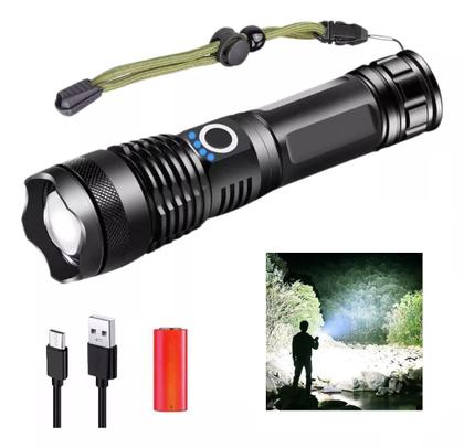 Imagem de T9 Lanterna Tática Recarregável Led Holofote Lanterna Militar T9 Potente Fazenda Sítio trilha