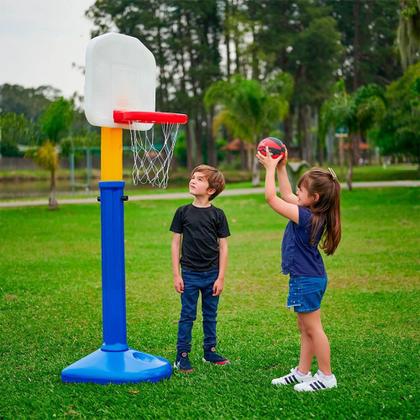 Imagem de Tabela de Basquete Infantil c/ Suporte, Cesta e Bola - Freso