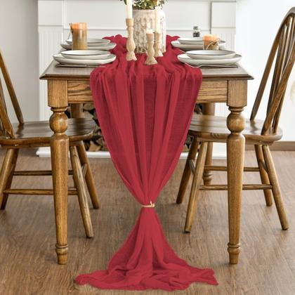 Imagem de Table Runner Artoid Mode 160 polegadas Red Boho Gauze