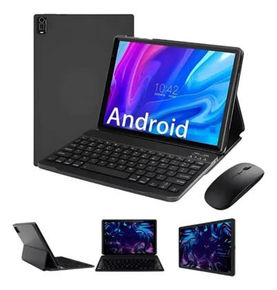 Imagem de Tablet 10.1 Polegadas Capa Teclado Magnético Mouse 128 Gb 6 Gb Ram Original 3 Câmeras Portátil Multitarefa Infantil Android 13.1 Lançamento