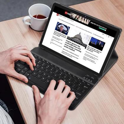 Imagem de Tablet 10.1 Polegadas Capa Teclado Magnético Mouse 128 Gb 6 Gb Ram Original 3 Câmeras Portátil Multitarefa Infantil Android 13.1 Lançamento