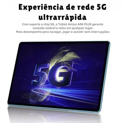 Imagem de Tablet A06 Plus Android 14 8GB RAM 256GB Tela 10.1 Full HD WiFi Capa e Teclado Bluetooth Inclusos