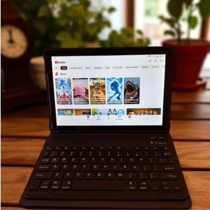 Imagem de Tablet A06 Plus Android 14 8GB RAM 256GB Tela 10.1 Full HD WiFi Capa e Teclado Bluetooth Inclusos