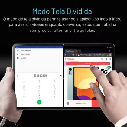 Imagem de Tablet A06 Plus Android 14 8GB RAM 256GB Tela 10.1 Full HD WiFi Capa e Teclado Bluetooth Inclusos