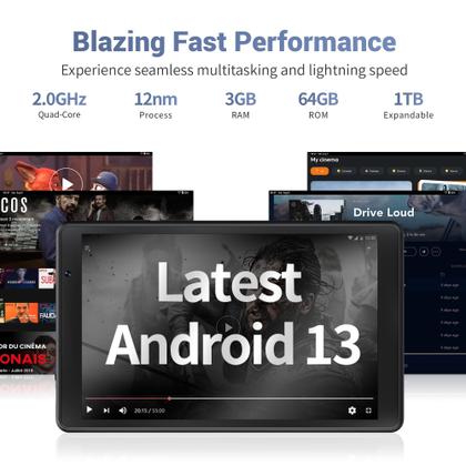 Imagem de Tablet Android 13 de 8 Polegadas com 64GB + 1TB Expansível