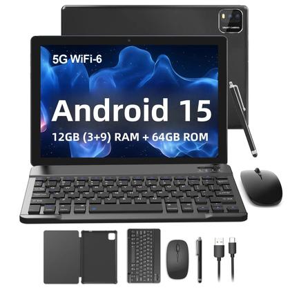 Tablet Android 15 De 10 Polegadas, 12GB De RAM, 64GB De ROM
