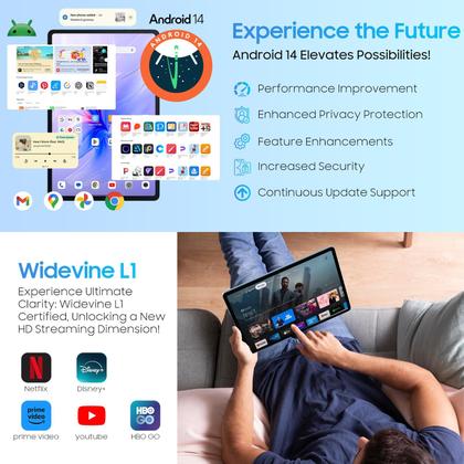 Tablet Blackview 11 Polegadas - Android 14, 12GB RAM, 128GB - Azul