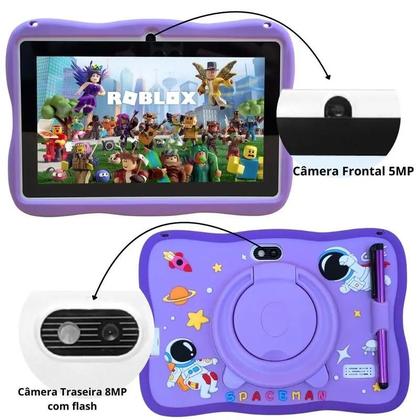 Imagem de Tablet de criança menino D12 infantil caneta+ Fone gatos
