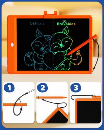 Imagem de Tablet de escrita LCD Bravokids de 10 polegadas Doodle Board Orange